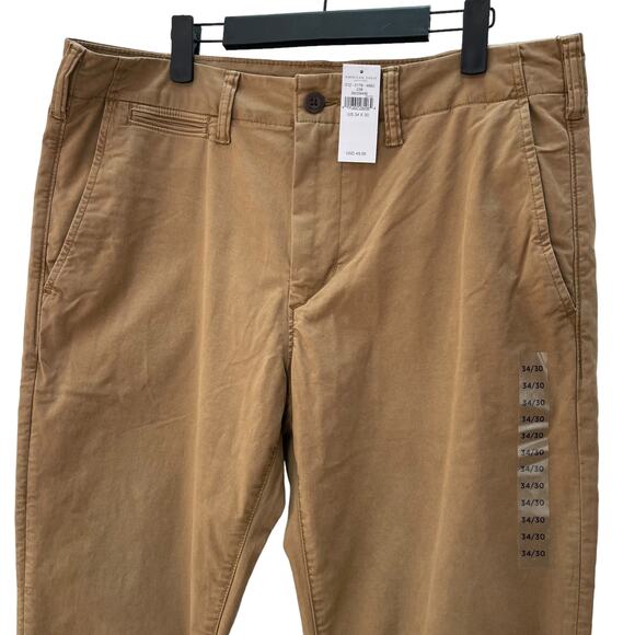 American Eagle Flex Athletic Skinny Chino Pants Men's 34/30 Khaki Tan NEW - Picture 2 of 8
